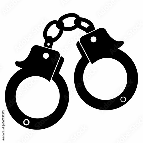 Handcuffs black silhouette illustration