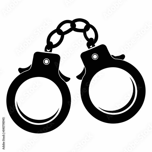 Handcuffs black silhouette illustration