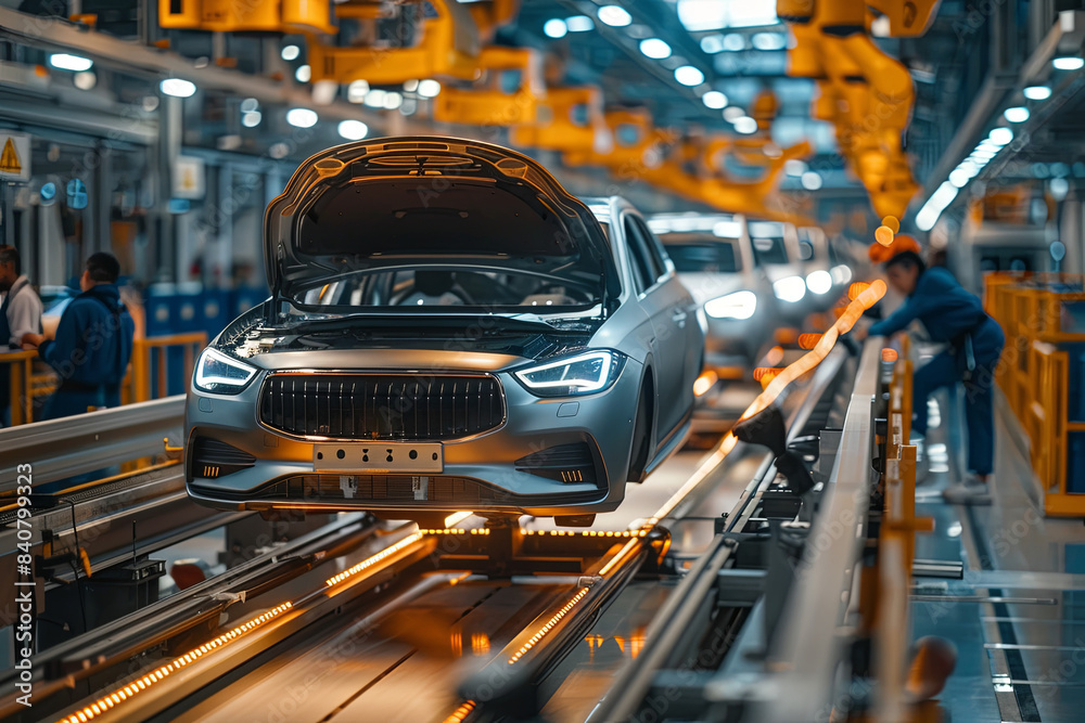 EV production line in advanced automated smart factory EV production line in advanced automated smart factory