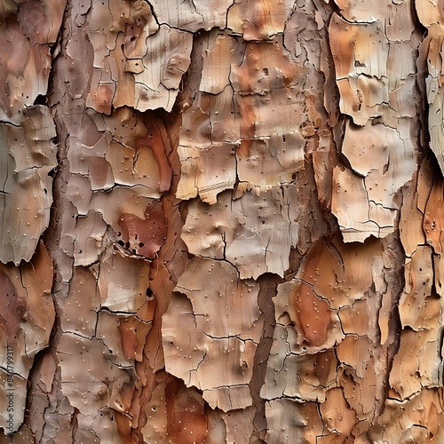Close-up of Rustic Tree Bark with Natural Patterns