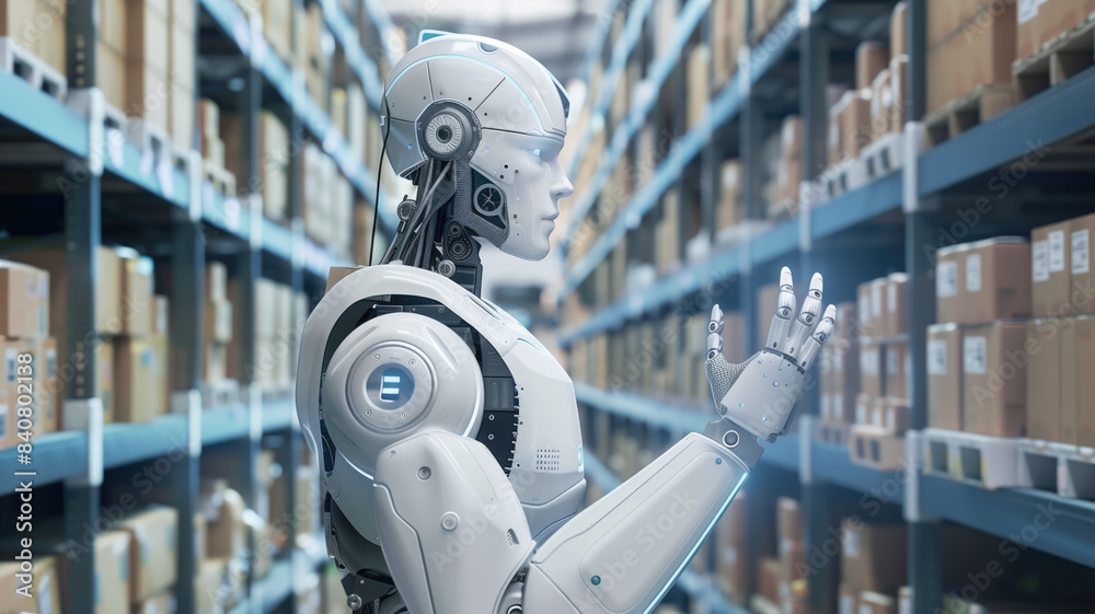 business management smart robotic warehouse AI Generated Image business management smart robotic warehouse AI Generated Image