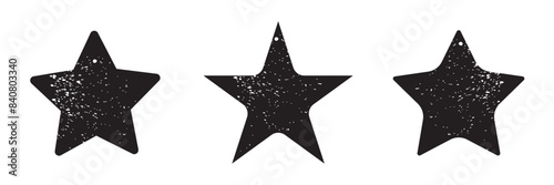 Grunge stars. Set of black grunge stars. Vintage distressed stars. On white background in eps 10.