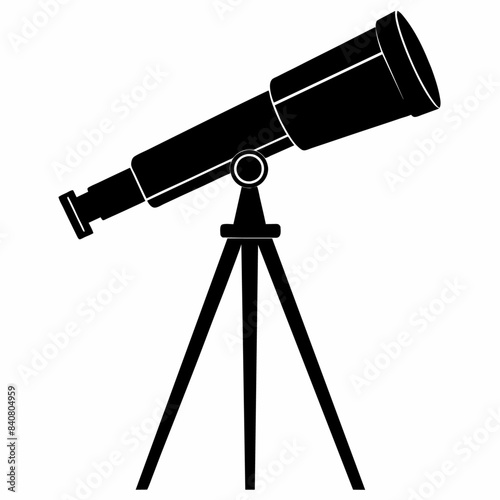 Telescope black silhouette illustration