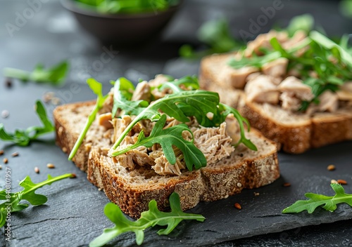 Delicious Tuna Salad on Whole Wheat Toast Generative AI