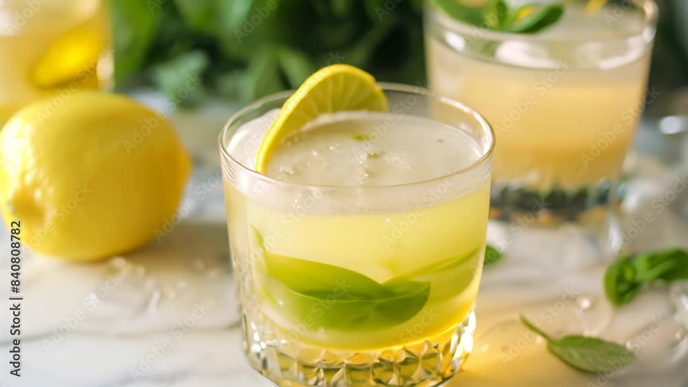 A detailed view of a glass filled with refreshing lemonade, showcasing its vibrant color and sparkling appearance, A sweet and refreshing cocktail that sparkles like a crystal-clear mountain spring A detailed view of a glass filled with refreshing lemonade, showcasing its vibrant color and sparkling appearance, A sweet and refreshing cocktail that sparkles like a crystal-clear mountain spring