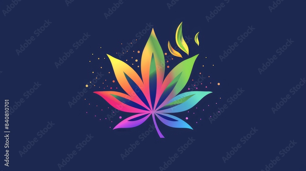 Naklejka premium Embrace the concept of legalizing drug consumption with a vibrant logo featuring a marijuana leaf symbolizing medical cannabis hemp extract CBD and ganja aligned in a horizontal design