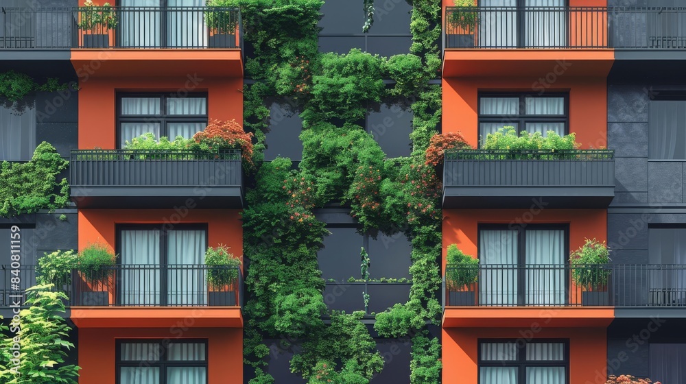 Obraz premium A vertical garden on an urban building