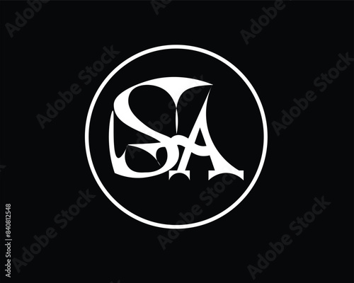 SA, AS, S, A abstract letters logo monogram
