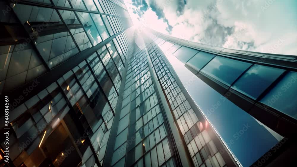 A towering metal and glass building with a multitude of windows reaching towards the sky, a towering structure of metal and glass pulsating with energy A towering metal and glass building with a multitude of windows reaching towards the sky, a towering structure of metal and glass pulsating with energy