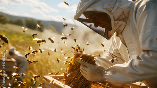 beekeeper working photo