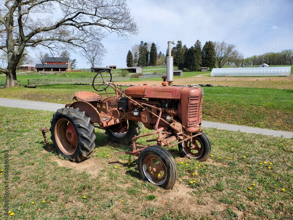 Fototapeta premium Old farm tractor