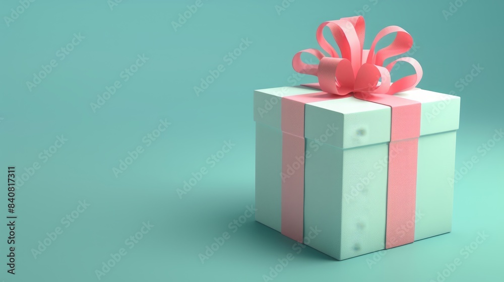 Fototapeta premium 3D cartoon single gift box.