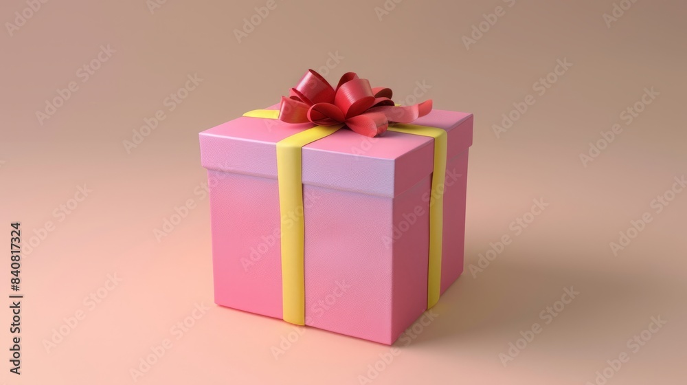 3D cartoon single gift box. 3D cartoon single gift box.