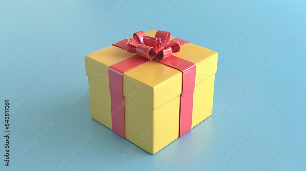 3D cartoon single gift box. 3D cartoon single gift box.