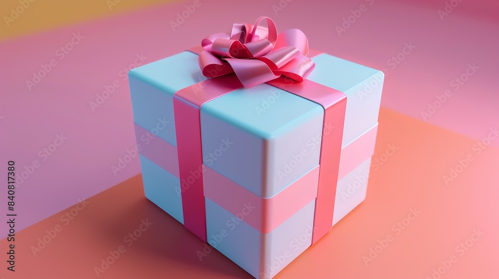 Obraz premium 3D cartoon single gift box.