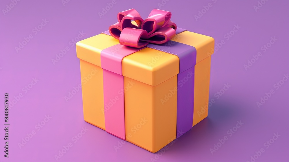 3D cartoon single gift box. 3D cartoon single gift box.