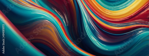 Mesmerizing wavy liquid design in vibrant colors  rendered in 3D realism.