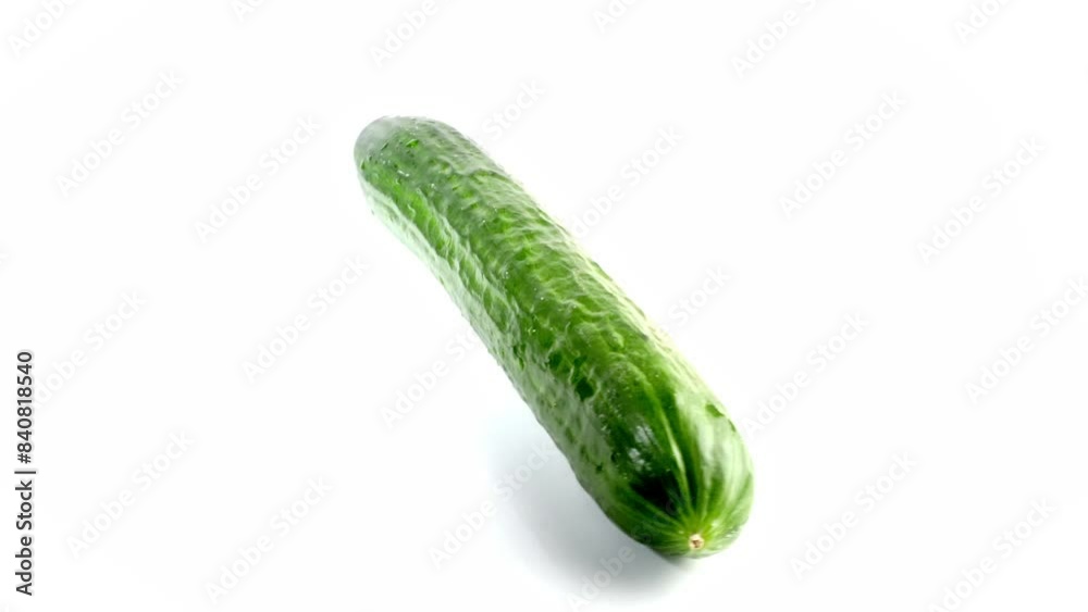 Whole Cucumber rotating on white background Whole Cucumber rotating on white background