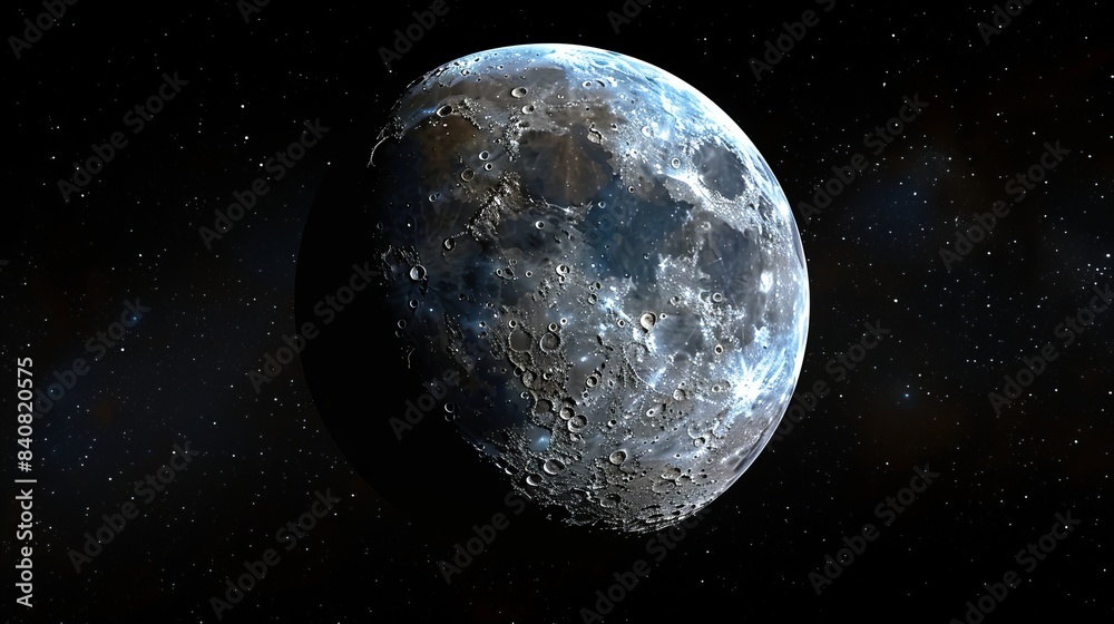 Naklejka premium 3D moon in space.
