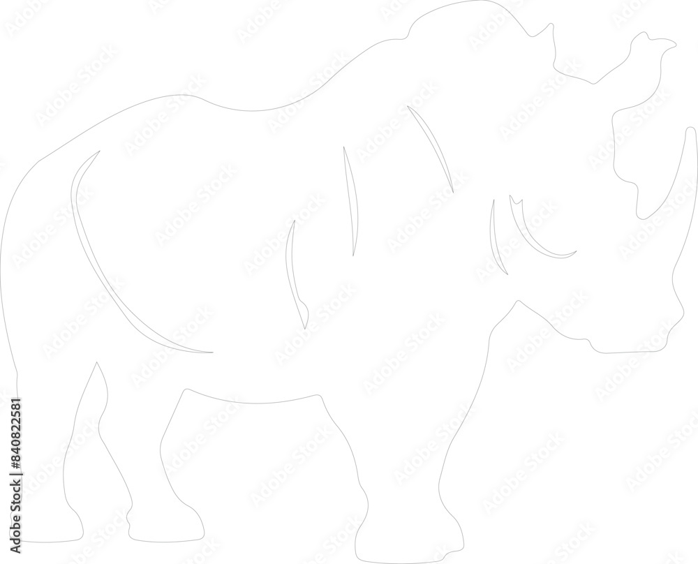 woolly rhinoceros outline woolly rhinoceros outline