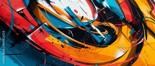 Panel kuchenny z motywem A colorful abstract painting with splatters of paint