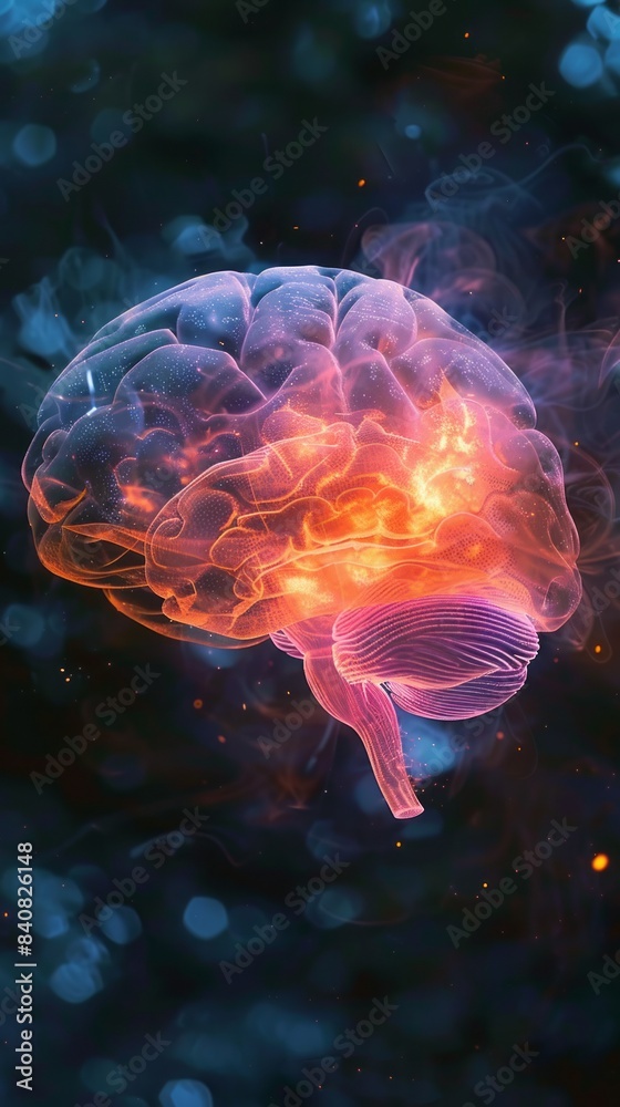 Fototapeta premium glowing brain.