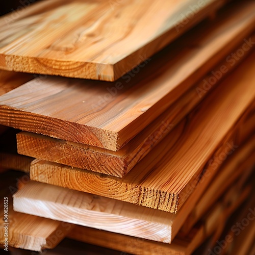 Stacked Cedar Wood Planks