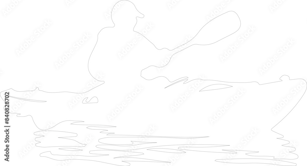 kayaker outline kayaker outline