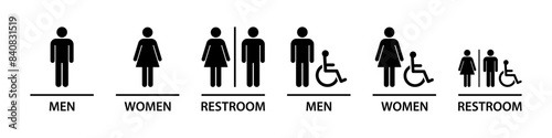 Restroom, toilet signs