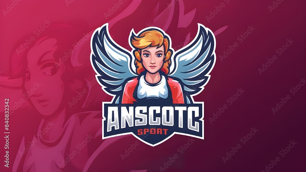 Electronic Sports Angel Mascot Gaming Logo Electronic Sports Angel Mascot Gaming Logo