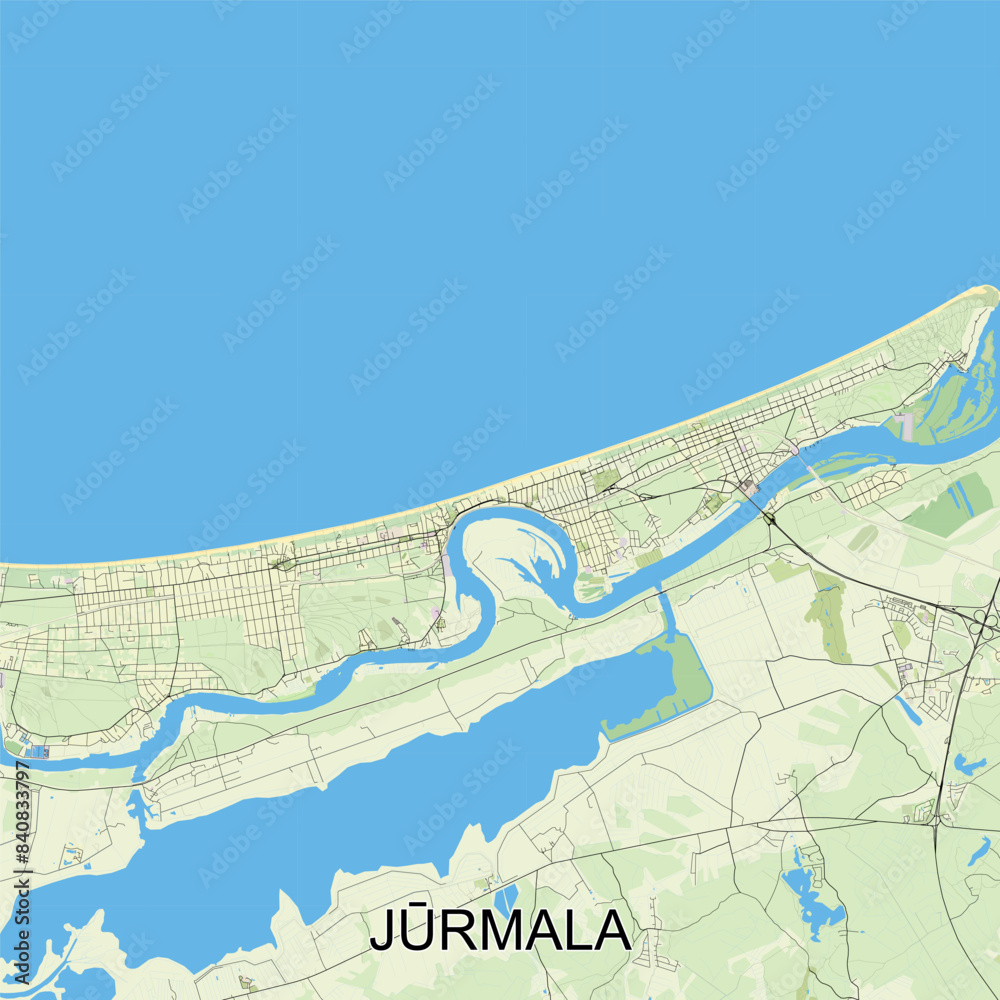 Obraz premium Jūrmala, Latvia map poster art