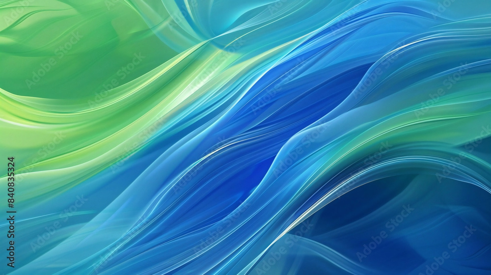Abstract blue and green wave pattern background with smooth, flowing curves and gradients Abstract blue and green wave pattern background with smooth, flowing curves and gradients