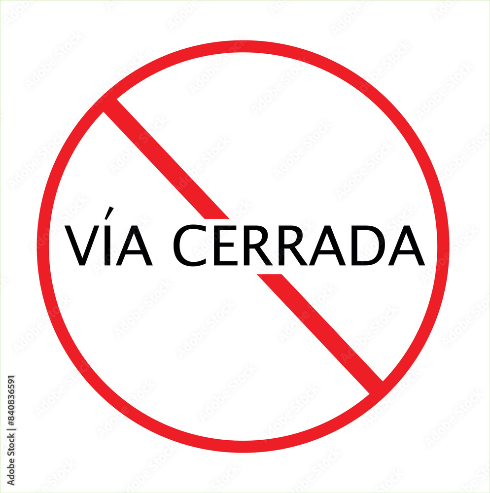 Regulatory road sing in COLOMBİA - road closed Regulatory road sing in COLOMBİA - road closed