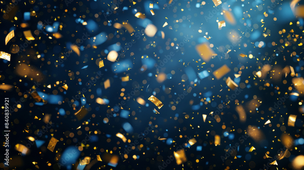 Blue and Gold Confetti Adds Sparkle to Soft Blue Background