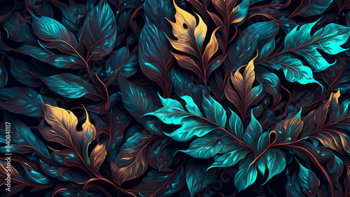 Abstract fantasy leaves background beautiful special wallpaper hd best quality realistic colorful image	