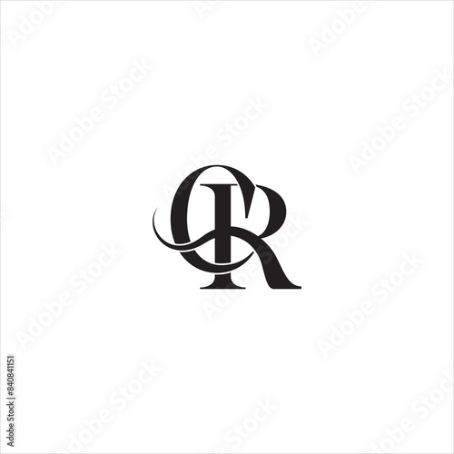 Alphabet CR or RC illustration monogram vector logo template, CR, R, C abstract letters logo monogram

