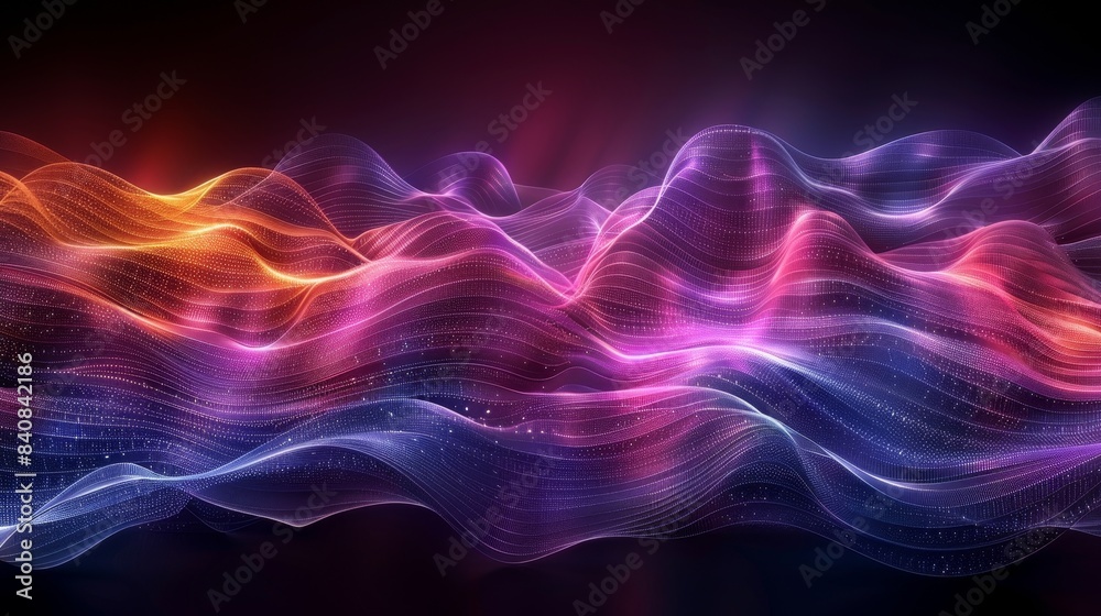 Abstract Wavy Lines in Vivid Colors Against a Black Background Abstract Wavy Lines in Vivid Colors Against a Black Background