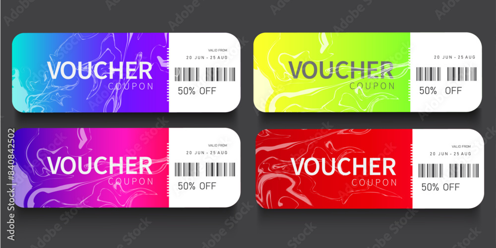 ticket template of  vouchers, coupon sales, discount