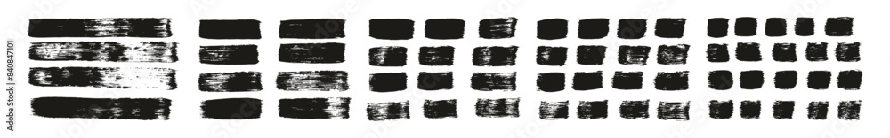 Fototapeta premium Hand Drawn Flat Paint Brush Thick Straight Lines High Detail Abstract Vector Background MEGA Set 