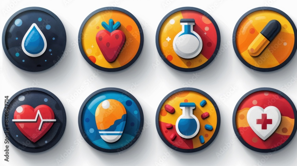 Design web icons depicting a volunteer medical clinic, providing healthcare Design web icons depicting a volunteer medical clinic, providing healthcare