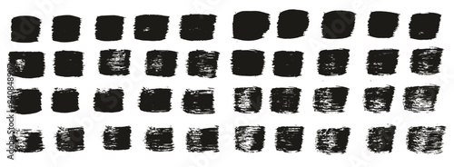 Hand Drawn Flat Paint Brush Thick Straight Lines High Detail Abstract Vector Background Set 