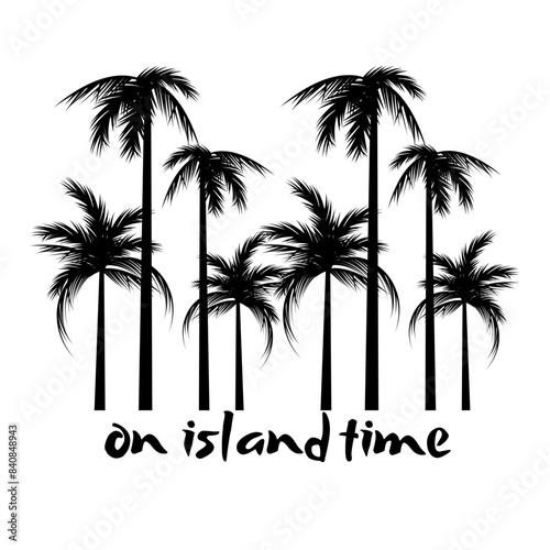 On Island Time Palm Tree Beach Summer Design