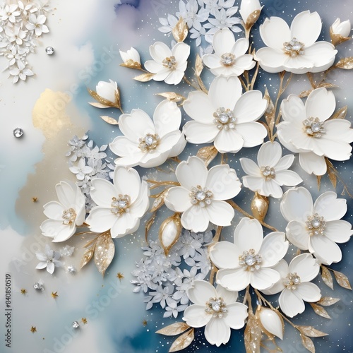 3d digital decorative floral wallpaper