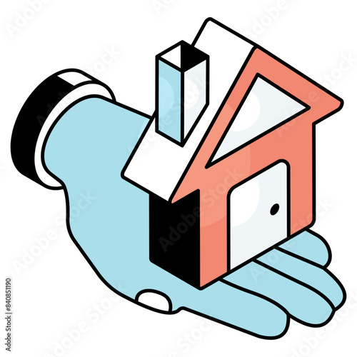 Editable design icon of home building 