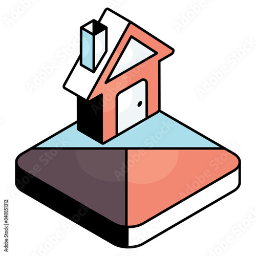 Editable design icon of home building 