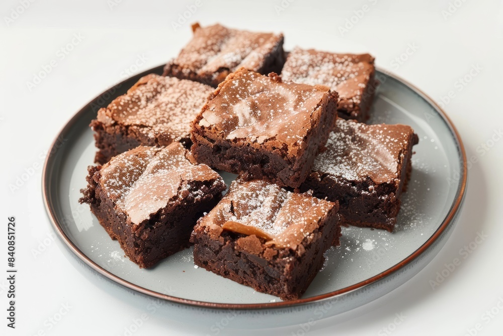 Fluffy and Moist Cakey Brownies Served on an Elegant Plate Fluffy and Moist Cakey Brownies Served on an Elegant Plate