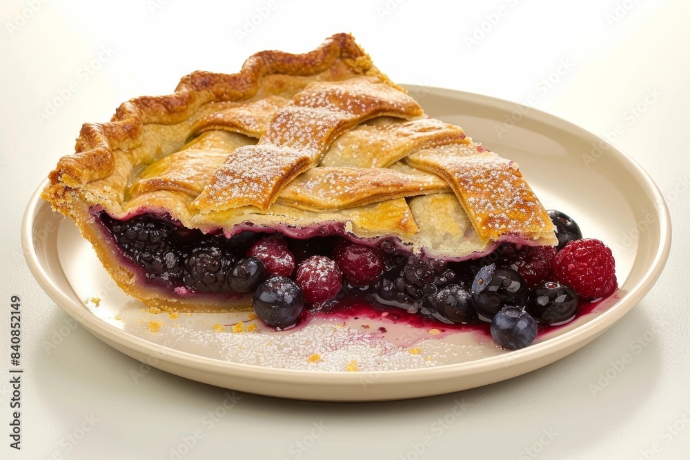 Exquisite Mixed Berry Pie with Flaky Crust and Fresh Berries Exquisite Mixed Berry Pie with Flaky Crust and Fresh Berries