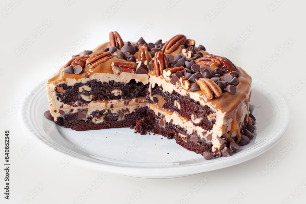 Delicious Cafe Latte's Turtle Cake with Rich Chocolate Flavor and Crunchy Pecans Delicious Cafe Latte's Turtle Cake with Rich Chocolate Flavor and Crunchy Pecans