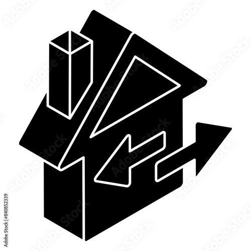 Editable design icon of home building 