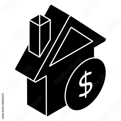 Editable design icon of home building 